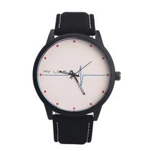 Venda quente Impressão de Couro Analógico Quartz Vogue Moda Neutro Mesa Relógio De Pulso Presente 1 pcs Jan 20