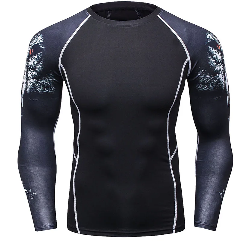 

New 2017 Fitness Compression Shirt Men Long Sleeve 3D Printed T-shirt Superhero Captain America Brand Clothing Marvel T shirt