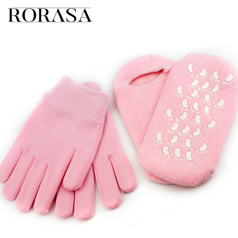 1 par de guantes de Gel de SPA o calcetines reutilizables humectantes para blanquear pies suaves máscara de mano calcetines de silicona GUANTE DE CUIDADO DE pies