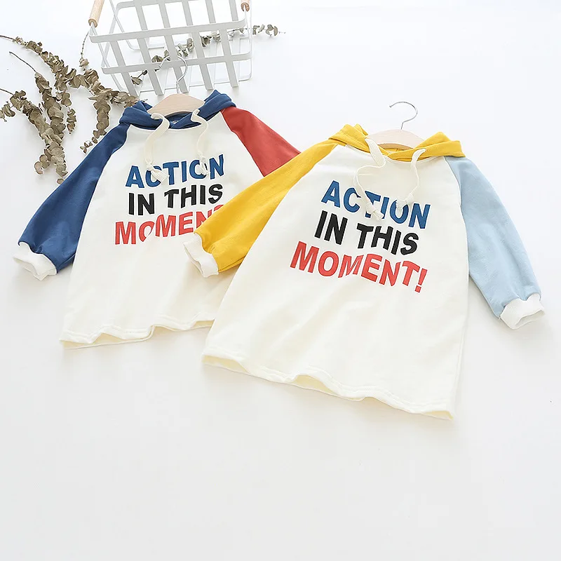 Повседневное платье осенние платья с капюшоном для девочек 1, 2, 3, 4, 5 лет, платье для маленьких девочек модная детская одежда детские костюмы с длинными рукавами