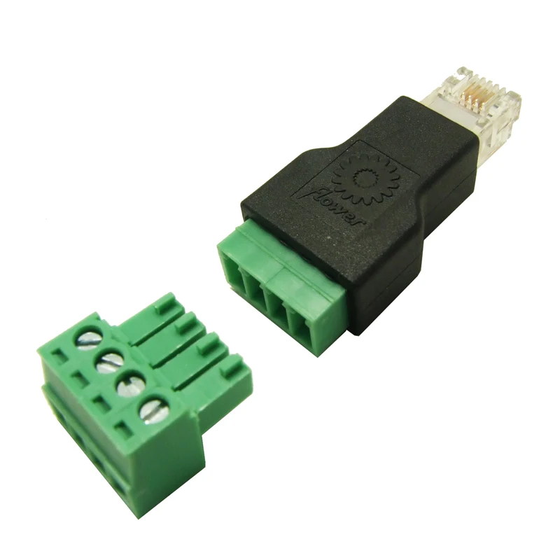 10Pcs RJ11 to Screw Terminal Adaptor RJ11 Male to 4 Pin connector RJ11 splitter