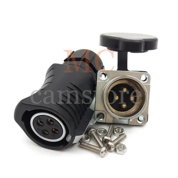 

LP20 4 pin waterproof connector ,IP65 500V high voltage solder wire connector, Rated current 20A, socket(Male) plug(female)