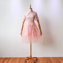 Pink Color Chinese Qipao Classic Women Cheongsam Oriental Bride Wedding Dresses NewEvening Party Gown Bridesmaid Dress Ball Gown opening ceremony party show blue red cheongsam wedding dress for overseas chinese women vestido oriental collar sexy long qi pao