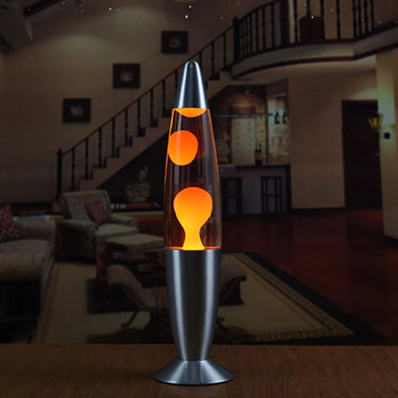 

DSHA -US Plug LED 110v Metal Base Lava Lamp Wax Volcano Style Night Light Jellyfish Nightlight Glare American plug
