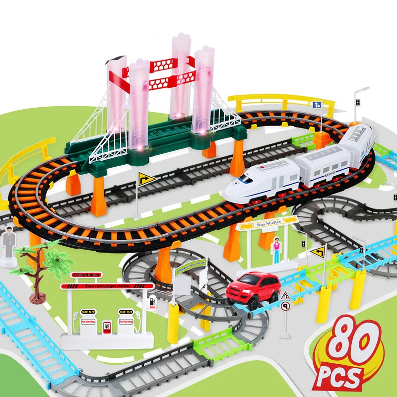 

Toys for Children Rail Car Electric Toy Set Magical Car Track Rail Boy Toy Multi-layer Track Train Car Educational Toys 338-15