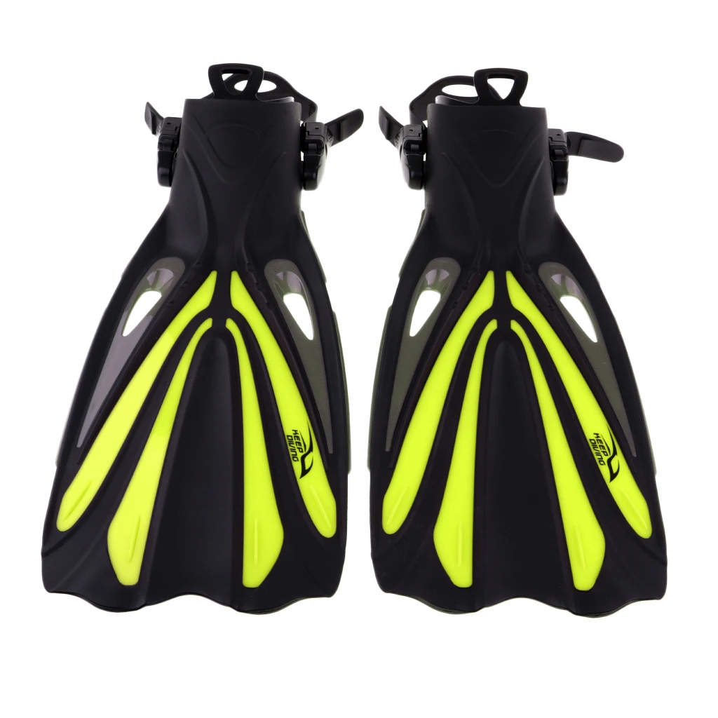 2019 MagiDeal Snorkeling Fins Scuba Diving Fins Adjustable Adult Swim Speed Fins Adjustable Fins Diving Fins Flippers