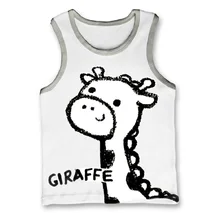 Muchachos del verano Singlet camisetas Tops de las muchachas Sin Mangas de Los Niños T-shirt bebé ropa animal tee shirt