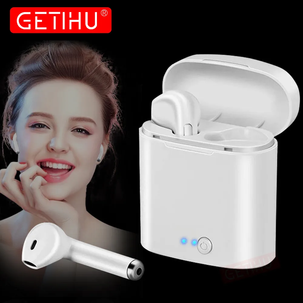 

GETIHU Mini Twins Bluetooth Earphone Stereo headphones Wireless Earphones Sport in Ear Earbuds Air Pods Headset For iPhone X 6s