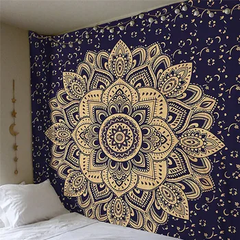 

2020 Mandala Tapestry 200*150cm Square Wall Hanging Colored Printed Decorative Indian Blanket Yoga Mat Home Bedroom Art Carpet