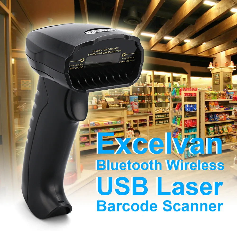 Shipping from DE/IT Excelvan BP8150BL Barcode Scanner Bluetooth