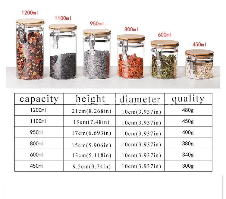 Бутылки для домашнего хранения с крышкой для специй, кондитерский контейнер для хранения продуктов, чая, кофе, сахара, герметичные стеклянные банки для хранения