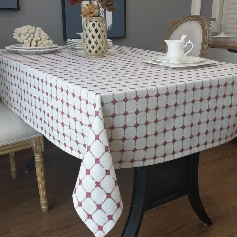 

Japan Plaid Style Thicken Cotton Linen Table Cloth Quality Tea End Dustproof Table Cover Simple Home Tablecloth manteles 1pcs