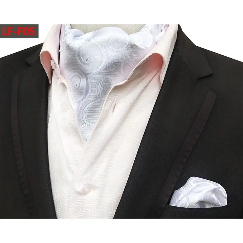 Мужской яркий цвет Пейсли Цветочный аскотский галстук Карманный квадратный платок Набор HZTIE0330 - Цвет: F05