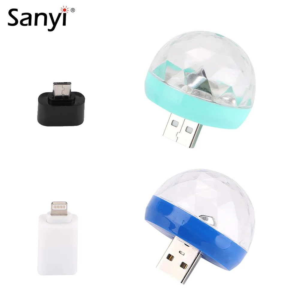 Sanyi мини USB светодиодный светильник для дискотеки портативный хрустальный магический шар домашние вечерние украшения для караоке красочный сценический светодиодный вечерние светильник s