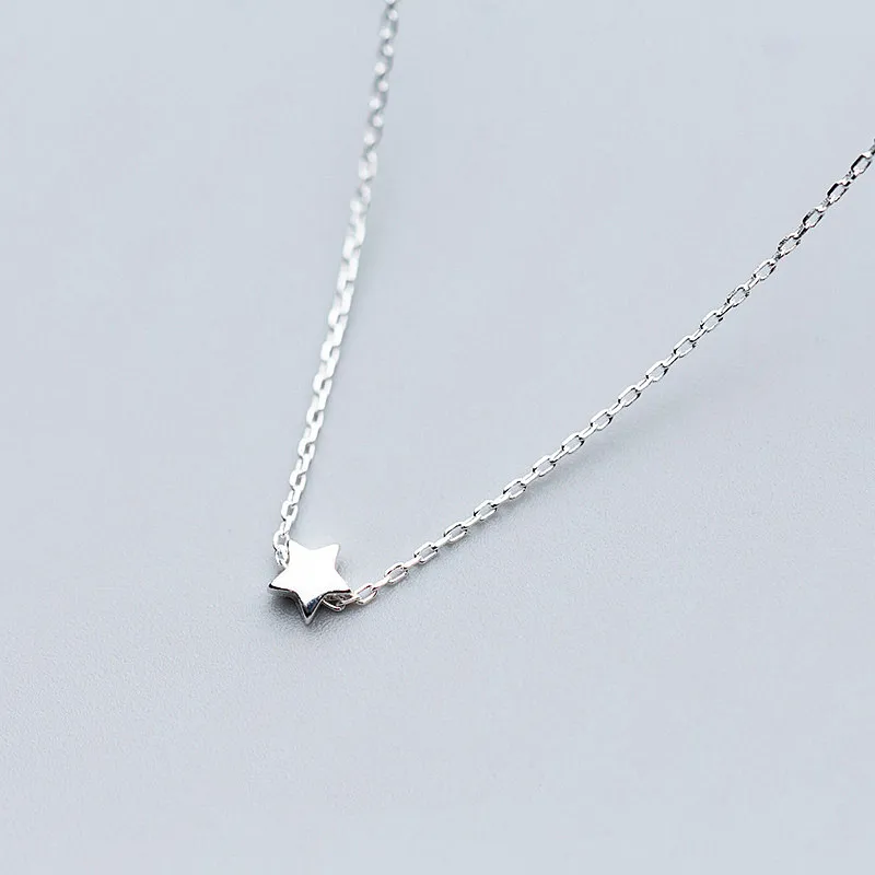 INZATT минималистичное ожерелье с подвеской, Геометрическая Звезда, гладкая металлическая цепочка для женщин, обручальное 925 пробы, Серебряное модное ювелирное изделие