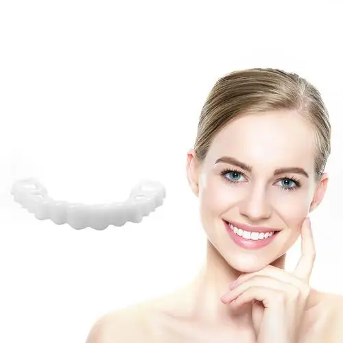 

1 Set Teeth Veneer Cosmetic Dentistry Comfort Fits Most False Upper Tooth Cover Silicone Night Mouth Guard for Teeth Whitening