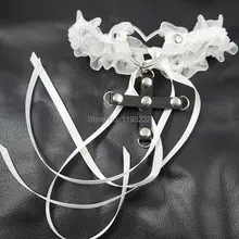 Женская Лолита Harajuku панк пастельный, готический ручной работы кружева цветочный Пушистый Большой сердце ноги подвязка крест ноги кольцо пояс на подтяжках