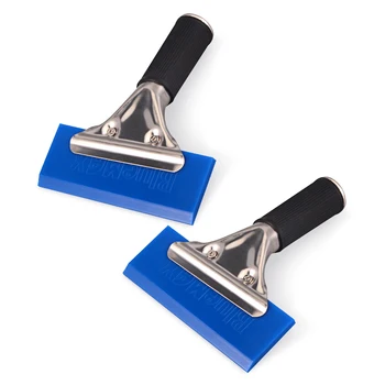 

EHDIS 2pcs BLUEMAX Window Glass Water Wiper Ice Scraper Handled Rubber Squeegee Vinyl Wrap Tool Car Snow Shovel Cleaner Washer