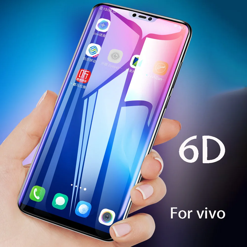 6D закаленное Стекло для естественных V9 молодежи V7 плюс V11i V15 X20 X21 X23 X27 NEX Y83 Y85 Y95