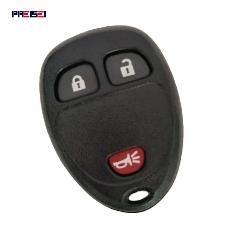 

PREISEI 3 Buttons Replacements Car Remote Key Case Shell 2 + 1 Panic Keyless Entry Fob For Buick GMC Chevrolet Enclave 2009-2014