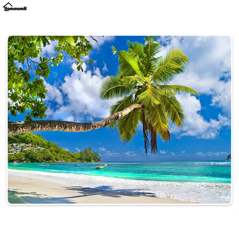 Blanket Comfort Warmth Soft Plush Beach palm trees blue sky white