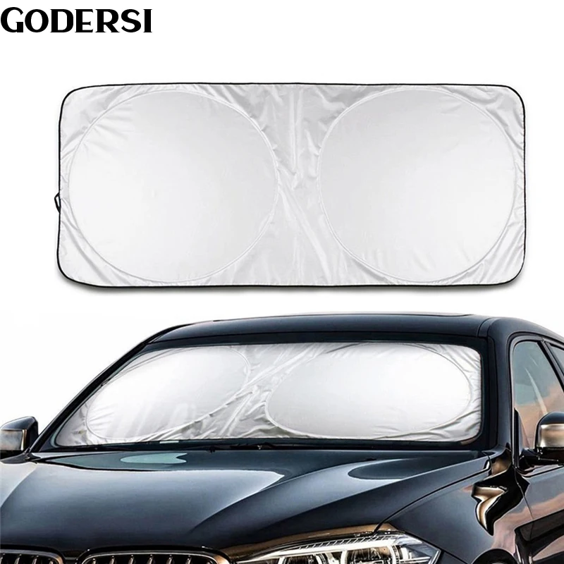 

Silver Coating Protective Auto Sun Shade Visor Cover Car Windshield Visor Front Window Sunlight UV Protect Reflector 70CM*150CM