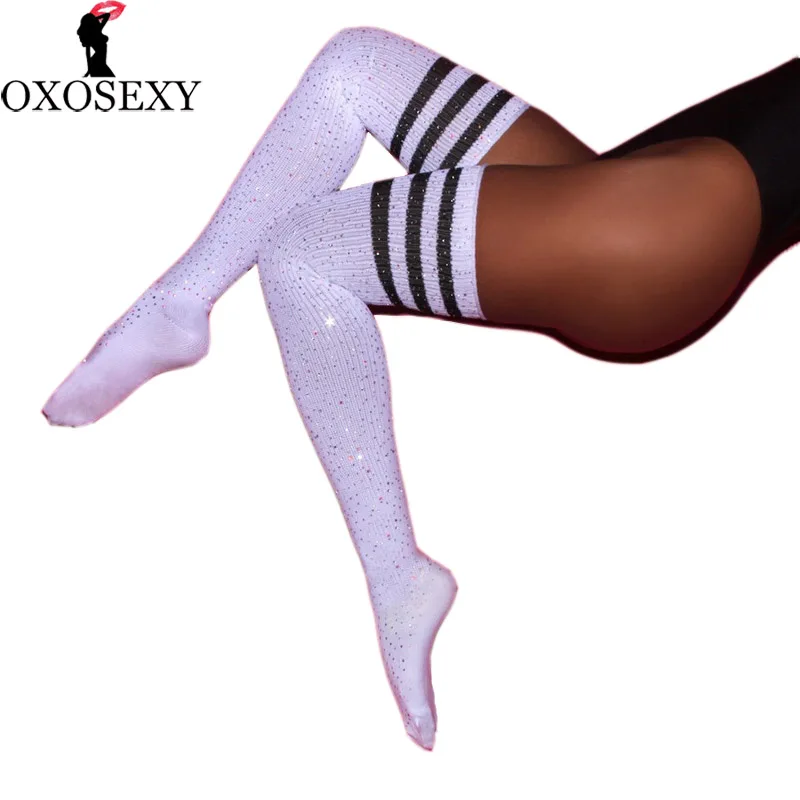 glitter thigh high stockings