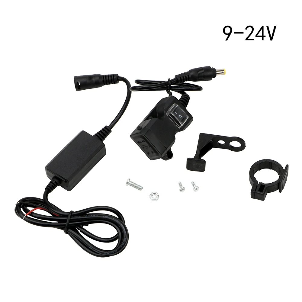 Мотоцикл USB разъем водостойкий блок питания розетка 5 в 1A/2.1A адаптер для телефона gps двойной USB порт мотоцикл зарядное устройство на руль