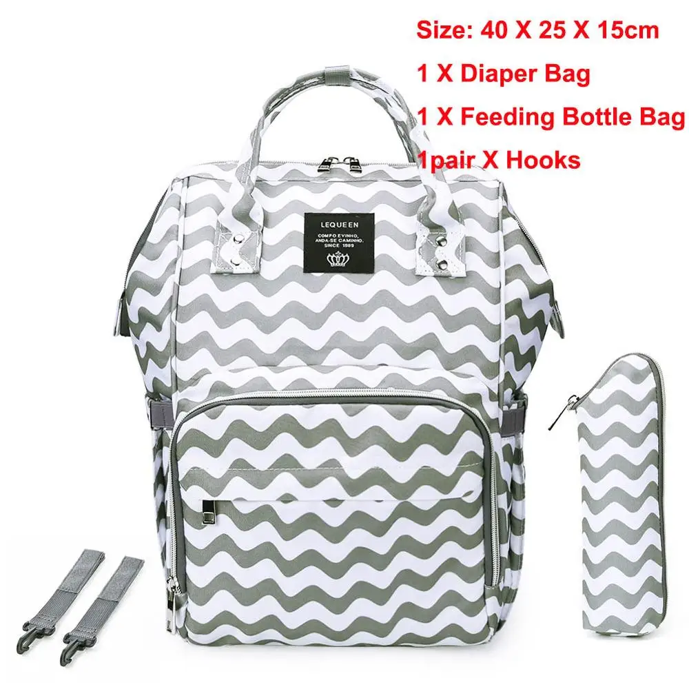 LEQUEEN, модная USB сумка для подгузников для мам и мам, большой дорожный рюкзак для кормления, дизайнерская Детская сумка для коляски, рюкзак для детских подгузников - Цвет: As picture