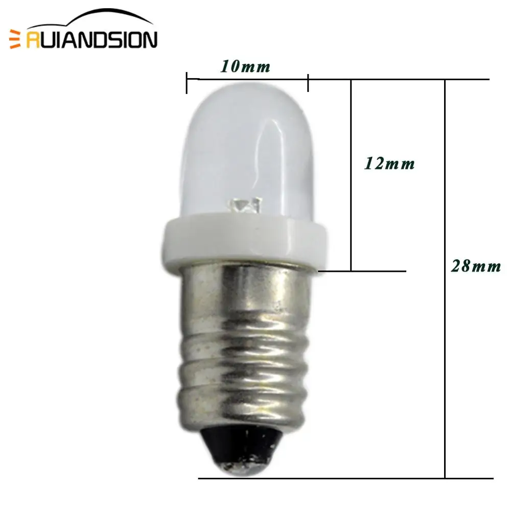 Пара E10 0,1 Вт 3 в 6 в 12 В F5 1 светодиодный фонарик лампы с Светодиодная лампа головная лампа белый