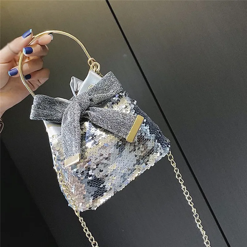 Bow Sequins Female Shoulder Bag Crossbody Bag for Women 2019 Messenger Bags women's bag bolsa feminina sac a main 30AP0422