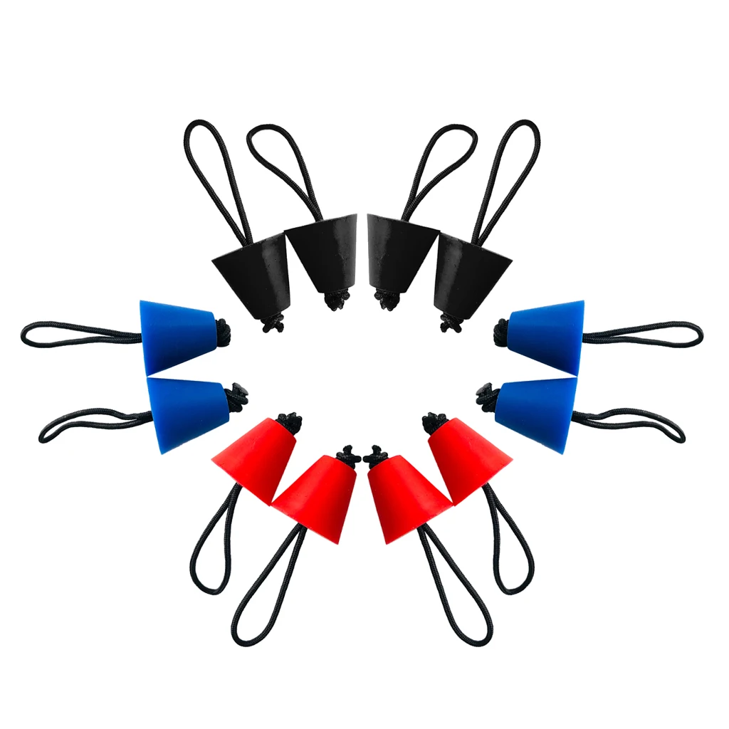 4pcs Universal Kayak Scupper Plugs Kit Canoe Drain Holes Stoppers Black/Blue/Red Dinghy Yacht Accessories 