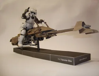 

3D Paper Model Star Wars Storm Military Motorboat 74-Z And Rider DIY Handmade Toy