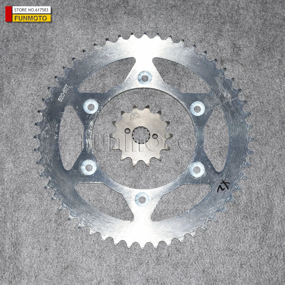 

52 TEETH BIG SPROCKET AND 14 TEETH PINION AND BOLTS SUIT FOR SHINERAY 250GY-02 OR XINYUAN 250GY-2 X2X MOTORCYCLE /DIRT BIKE