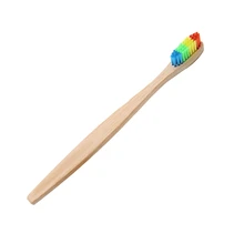1 шт. красочная головка бамбуковая зубная щетка окружение Радуга бамбуковая зубная щетка для ухода за полостью рта мягкая щетина