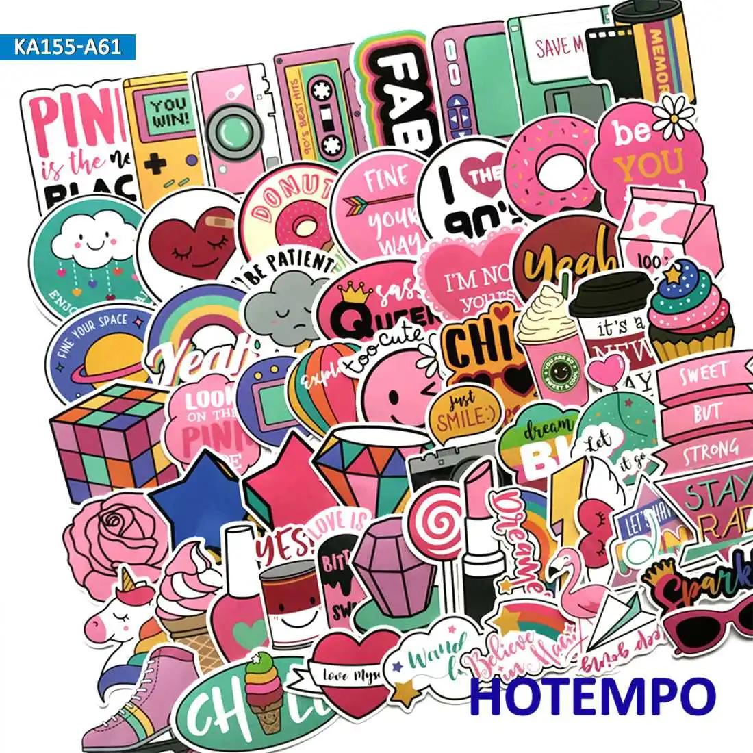 60pcs Girls Kawaii Pink Fun Mixed Stickers for Mobile Phone Laptop Luggage Guitar Case Skateboard Bike Moto Car Decal Stickers 60pcs Girls Kawaii Pink Fun Mixed Stickers for Mobile Phone Laptop Luggage Guitar Case Skateboard Bike Moto Car Decal Stickers