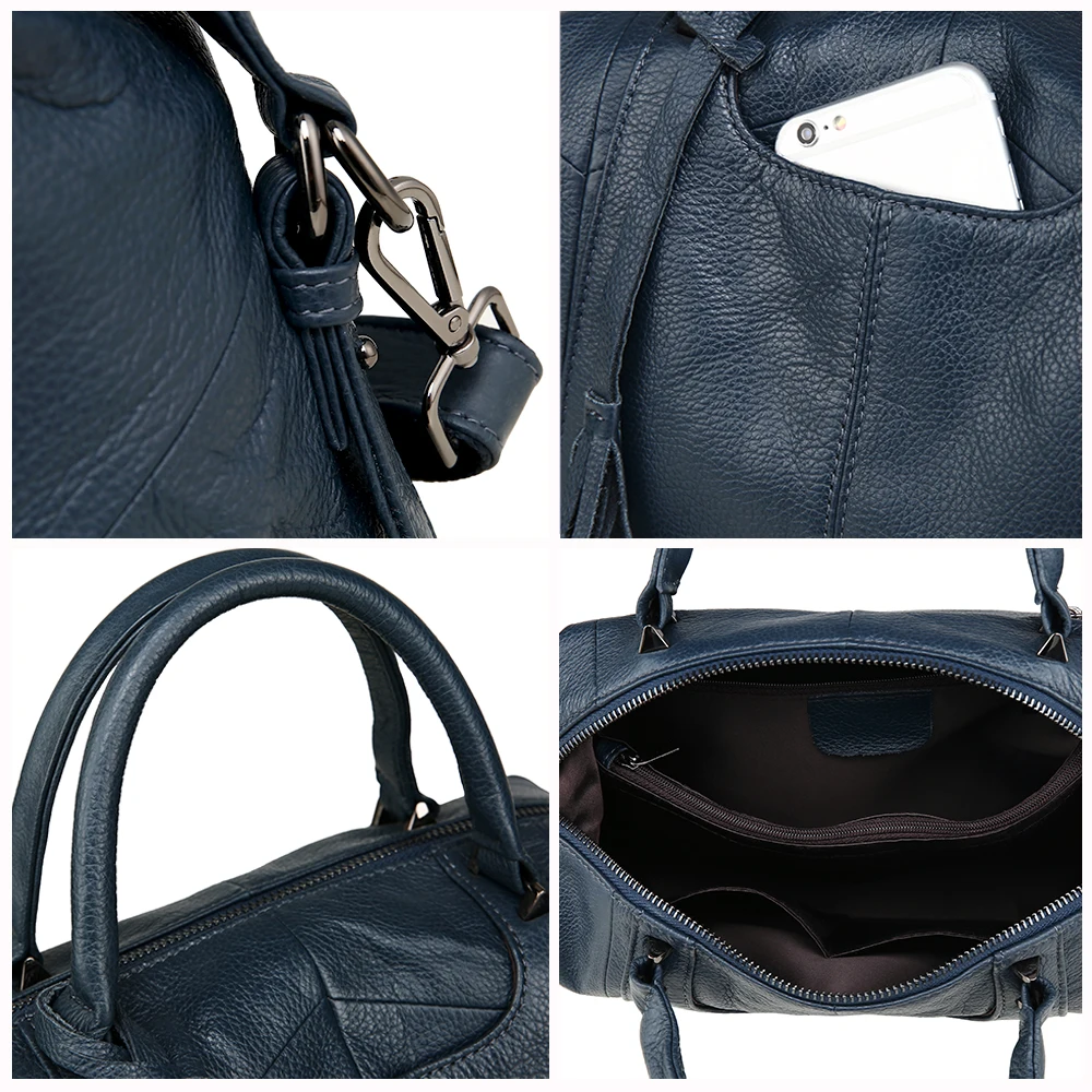 Women Genuine Leather Bag Handbags Hit Color Brand Leather Luxury Handbag 2018 Padlock Women Handbags Shoulder Bag Female