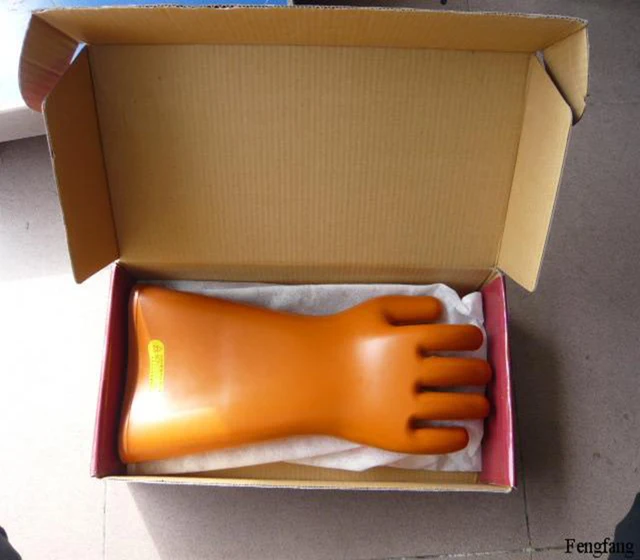 Insulated gloves genuine protection 25KV -20kv power value industrial rubber gloves electric shock resistance insulation  glove 5