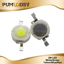 10 шт./лот 3W светодиодный 3,0 V-3,4 V белый красный желтый зеленый синий высокомощный светодиодный набор бусин высокой яркости