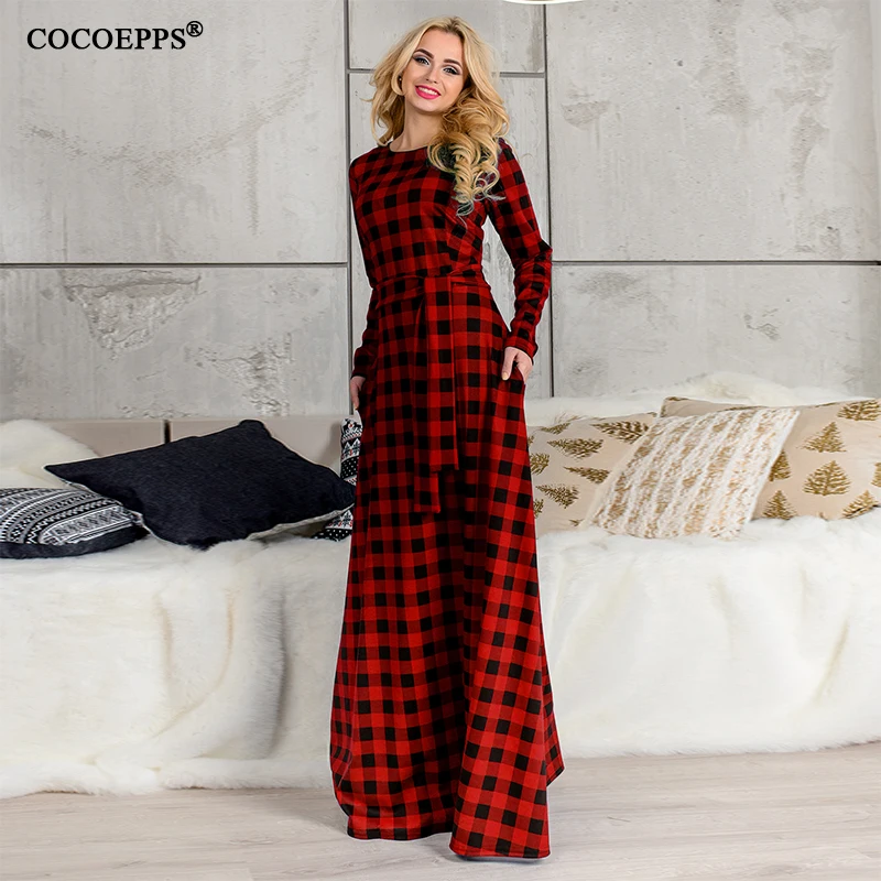 5XL 6XL 2019 Для женщин длинное платье осень Винтаж размера плюс Макси модное красное