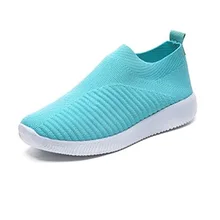 Женская обувь на плоской подошве; дышащие вязаные сетчатые Прогулочные кроссовки; мягкие носки; MC889