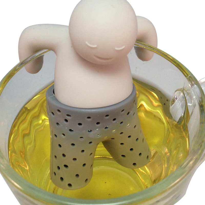 1PCS CUTE SILICONE MR TEA INFUSER MUG LAZY MAN TEA INFUSER SILICONE