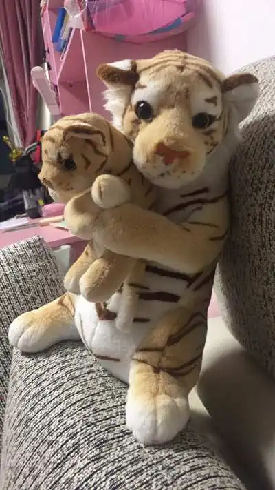 cute simulation mother and child tiger plush toy enlightenment cute  tiger baby doll photo props kids gift deco 48cm 19inch DY50673 (9)