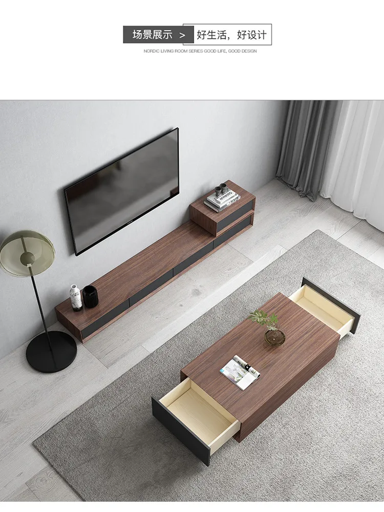 TV Stand modern Living Room Home wooden matte tv led monitor stand mueble tv cabinet mesa tv table+Coffee centro Table + cabinet