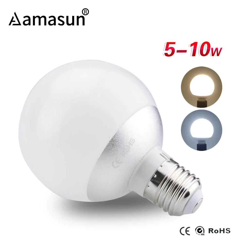 Светодиодная лампочка E27 110 в 127 220 В 5 Вт 6 8 10 SMD5730 360 градусов Точечный светильник
