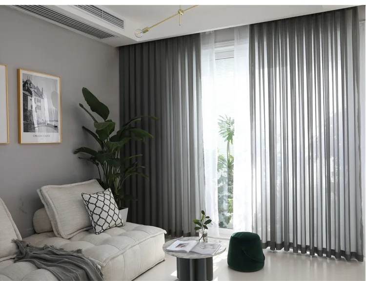 Белая прозрачная занавеска для гостиной, одноцветная занавеска для кухни, серая Тюлевая занавеска для балкона, ткани Cortinas X394#30