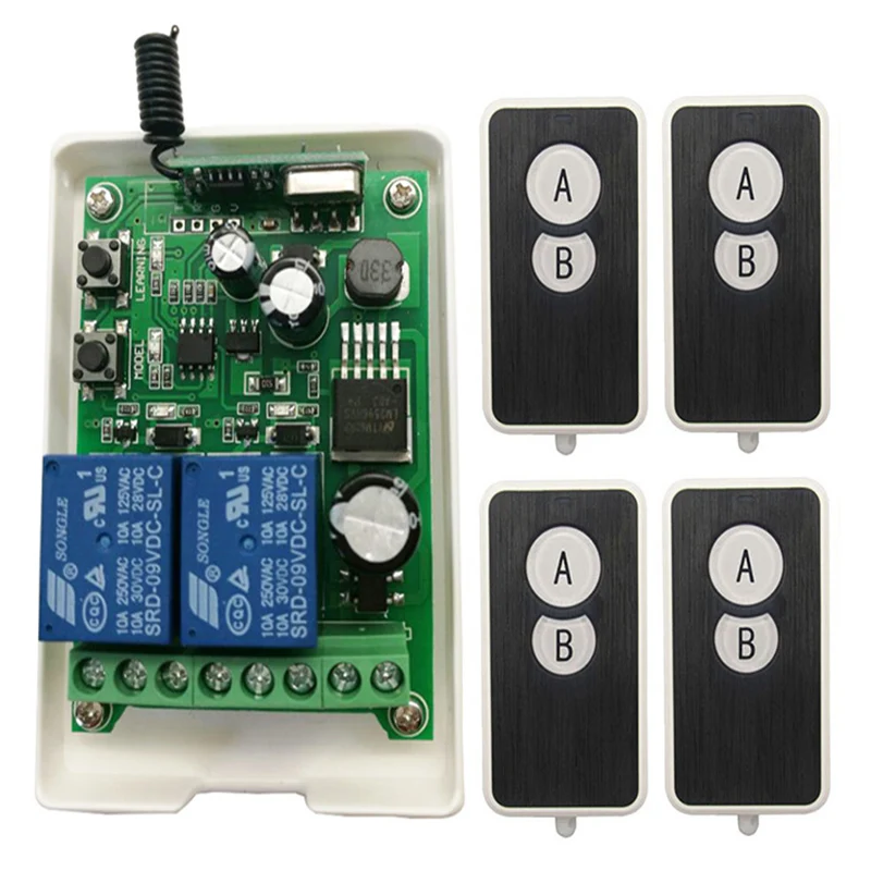 

315 433 MHz Universal Wireless Remote Control Switch DC12V 24V 36V 48V 2CH 2 CH Relay Receiver Module RF Remote Transmitter