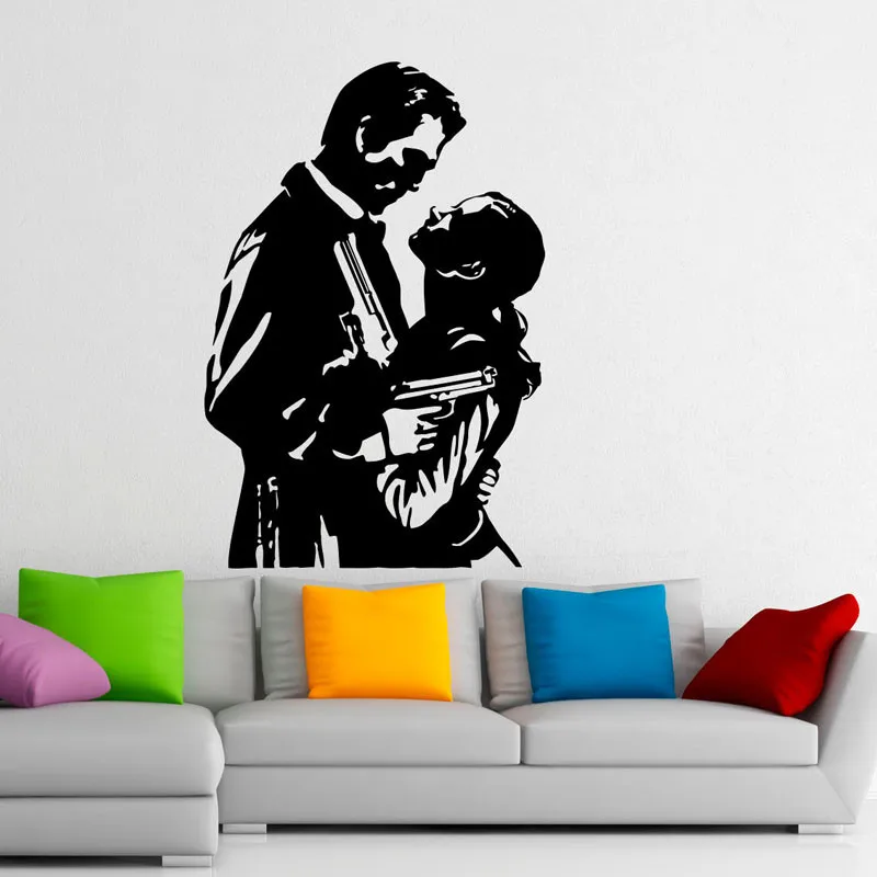 Famous Movie Pattern Wall Decals Lovers Design Art Murals Bedroom Decor