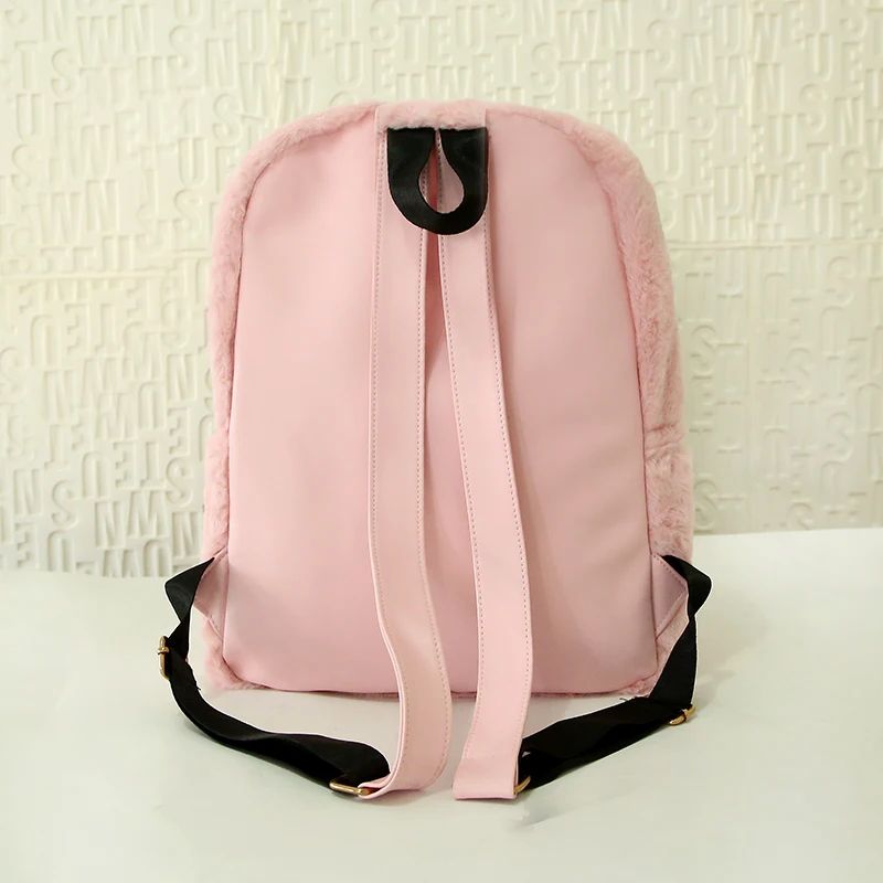 Luna de madera lindo sólido de piel mochila corazón colgante invierno suave de las mujeres de mochila Rosa negro blanco mochila mochila Luna de madera lindo sólido de piel mochila corazón colgante invierno suave de las mujeres de mochila Rosa negro blanco mochila mochila