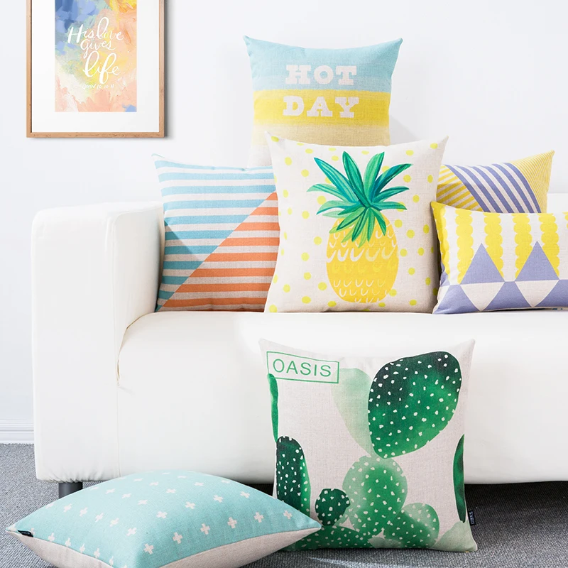 النباتات المائية الخضراء الأناناس سوان هندسي الكتان وسادة غطاء وسادة غطاء وسادة سيارة مكتب ديكور المنزل سائد أريكة النباتات المائية الخضراء الأناناس سوان هندسي الكتان وسادة غطاء وسادة غطاء وسادة سيارة مكتب ديكور المنزل سائد أريكة